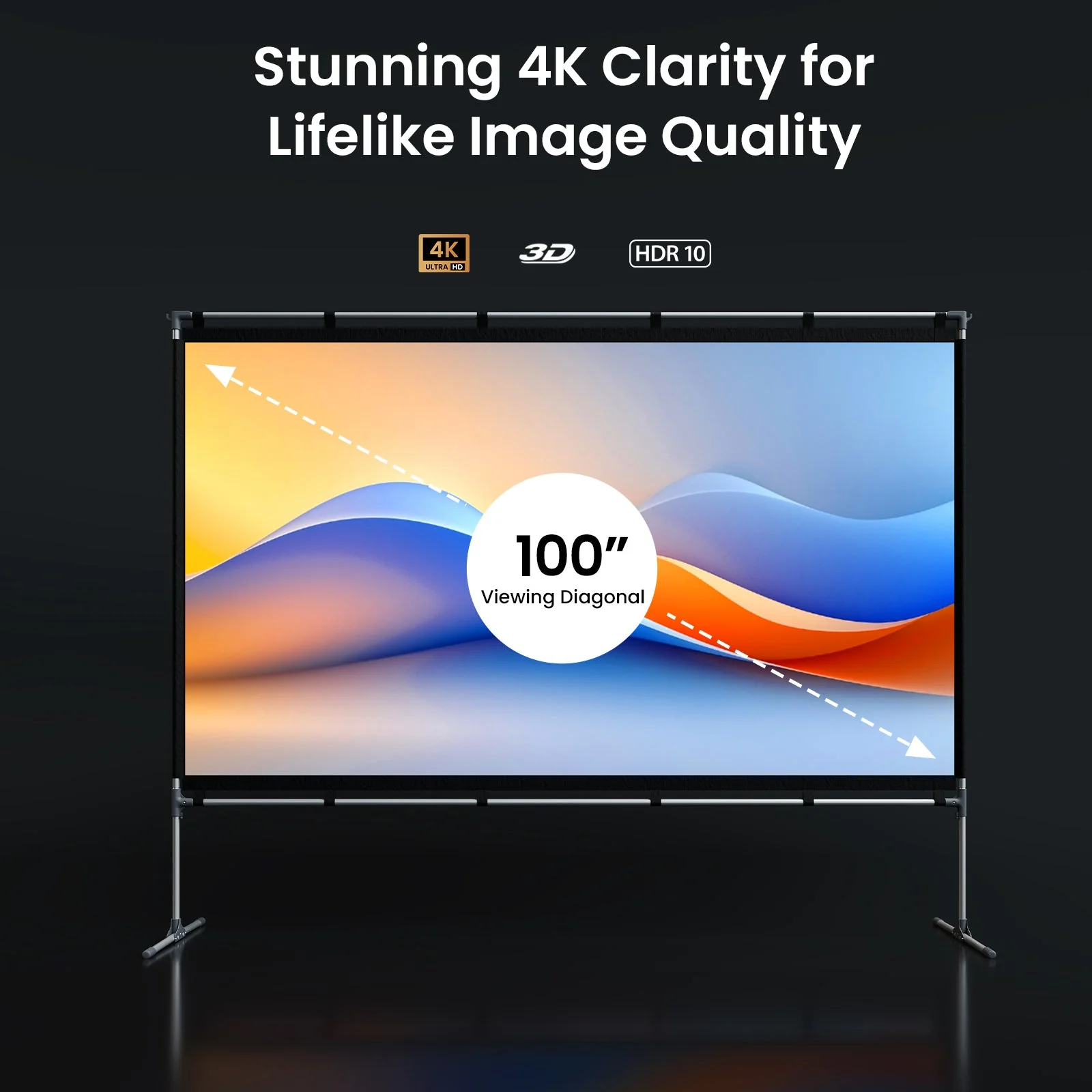 100 Inch Portable Projector Screen - Image 3